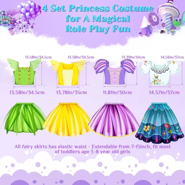 Meland Princess Dresses for Girls  Dress up Clothes for Little Girls  Princess Toys Gift Girls 38 Pretend PlayFairy