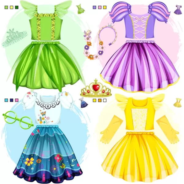 Meland Princess Dresses for Girls  Dress up Clothes for Little Girls  Princess Toys Gift Girls 38 Pretend PlayFairy