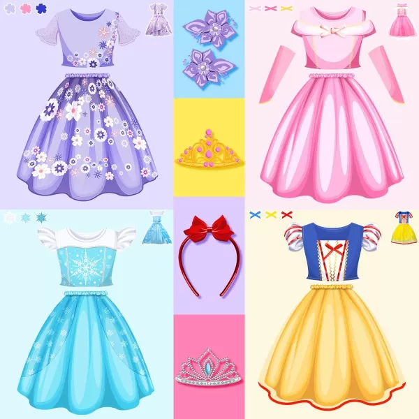 Meland Princess Dresses for Girls  Dress up Clothes for Little Girls  Princess Toys Gift Girls 38 Pretend PlayPrincess