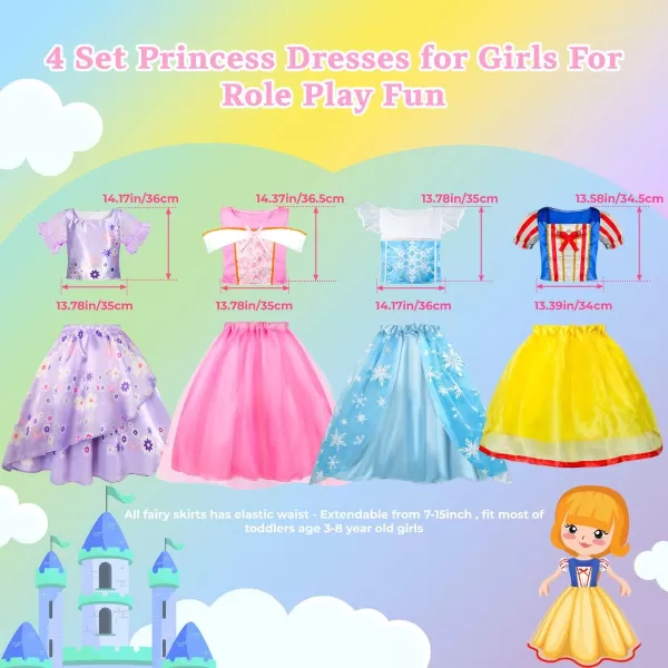 Meland Princess Dresses for Girls  Dress up Clothes for Little Girls  Princess Toys Gift Girls 38 Pretend PlayPrincess