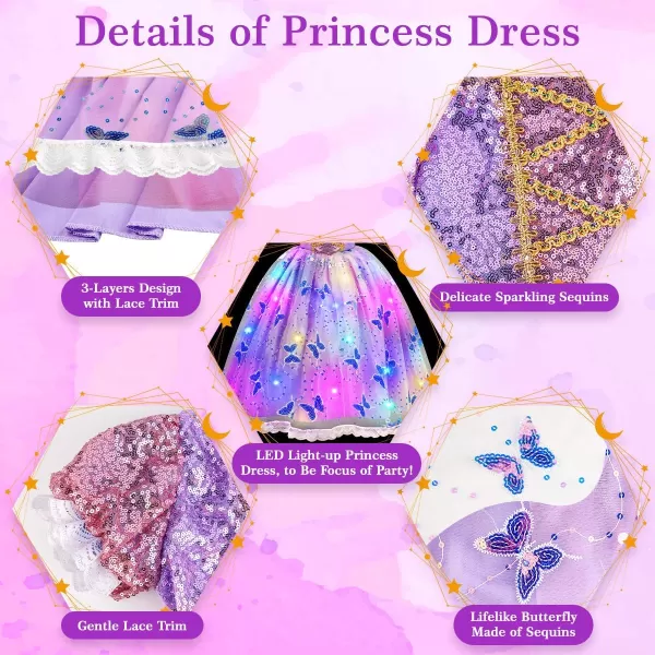 Meland Princess Dresses for Girls  Light Up Princess Costume for Little Girls Halloween Costumes for Girls Toddler Age 38Meland Princess Dresses for Girls  Light Up Princess Costume for Little Girls Halloween Costumes for Girls Toddler Age 38