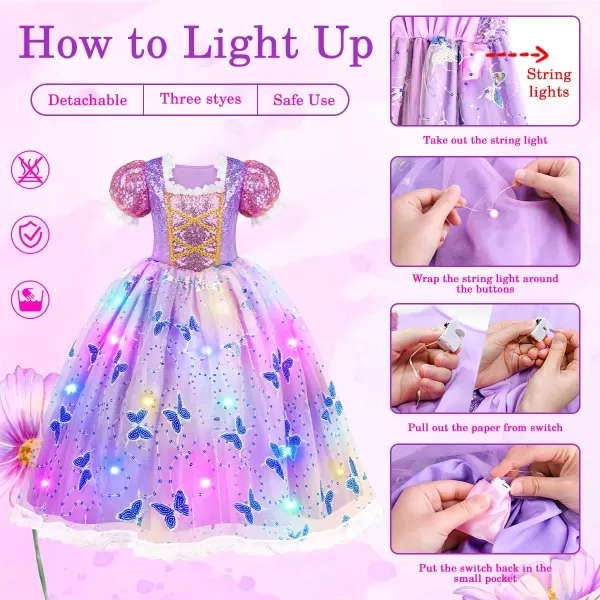 Meland Princess Dresses for Girls  Light Up Princess Costume for Little Girls Halloween Costumes for Girls Toddler Age 38Meland Princess Dresses for Girls  Light Up Princess Costume for Little Girls Halloween Costumes for Girls Toddler Age 38