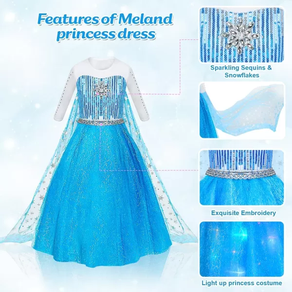 Meland Princess Dresses for Girls  Princess Costume with Long Cape for Girls Age 38 Year Old for Birthday Halloween PartyMeland Princess Dresses for Girls  Princess Costume with Long Cape for Girls Age 38 Year Old for Birthday Halloween Party