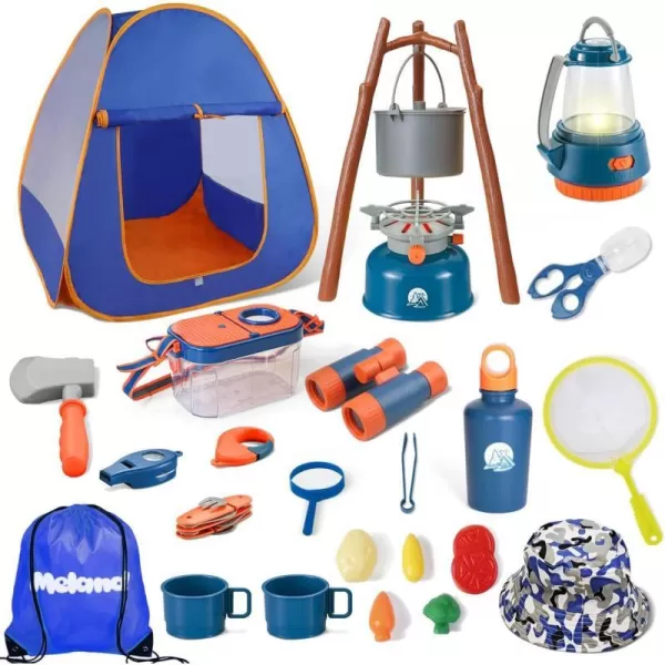 Meland Kids Camping Set with Tent  Toddler Toys for Girls Pretend Play with Campfire  Camping Toys Christmas Birthday Gift for Girls Age 3456 Year OldPurpleBlue