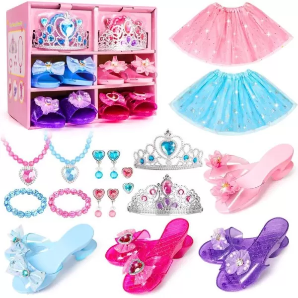 Meland Princess Dress Up for Girls 36  Princess Toys for Girls Dress up  Pretend Play Girls Gift for Birthday ChristmasPink