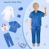 imageMeland Doctor Costume for Girls  Kids Scrubs with Lab Coat ampamp Carry Bag Doctor Dress Up for Halloween Career Day Role PlayBlue