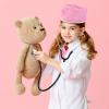 imageMeland Doctor Costume for Girls  Kids Scrubs with Lab Coat ampamp Carry Bag Doctor Dress Up for Halloween Career Day Role PlayPink