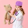 imageMeland Doctor Costume for Girls  Kids Scrubs with Lab Coat ampamp Carry Bag Doctor Dress Up for Halloween Career Day Role PlayPurple