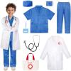 imageMeland Doctor Costume for Girls  Kids Scrubs with Lab Coat ampamp Carry Bag Doctor Dress Up for Halloween Career Day Role PlayBlue