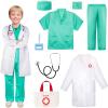 imageMeland Doctor Costume for Girls  Kids Scrubs with Lab Coat ampamp Carry Bag Doctor Dress Up for Halloween Career Day Role PlayGreen
