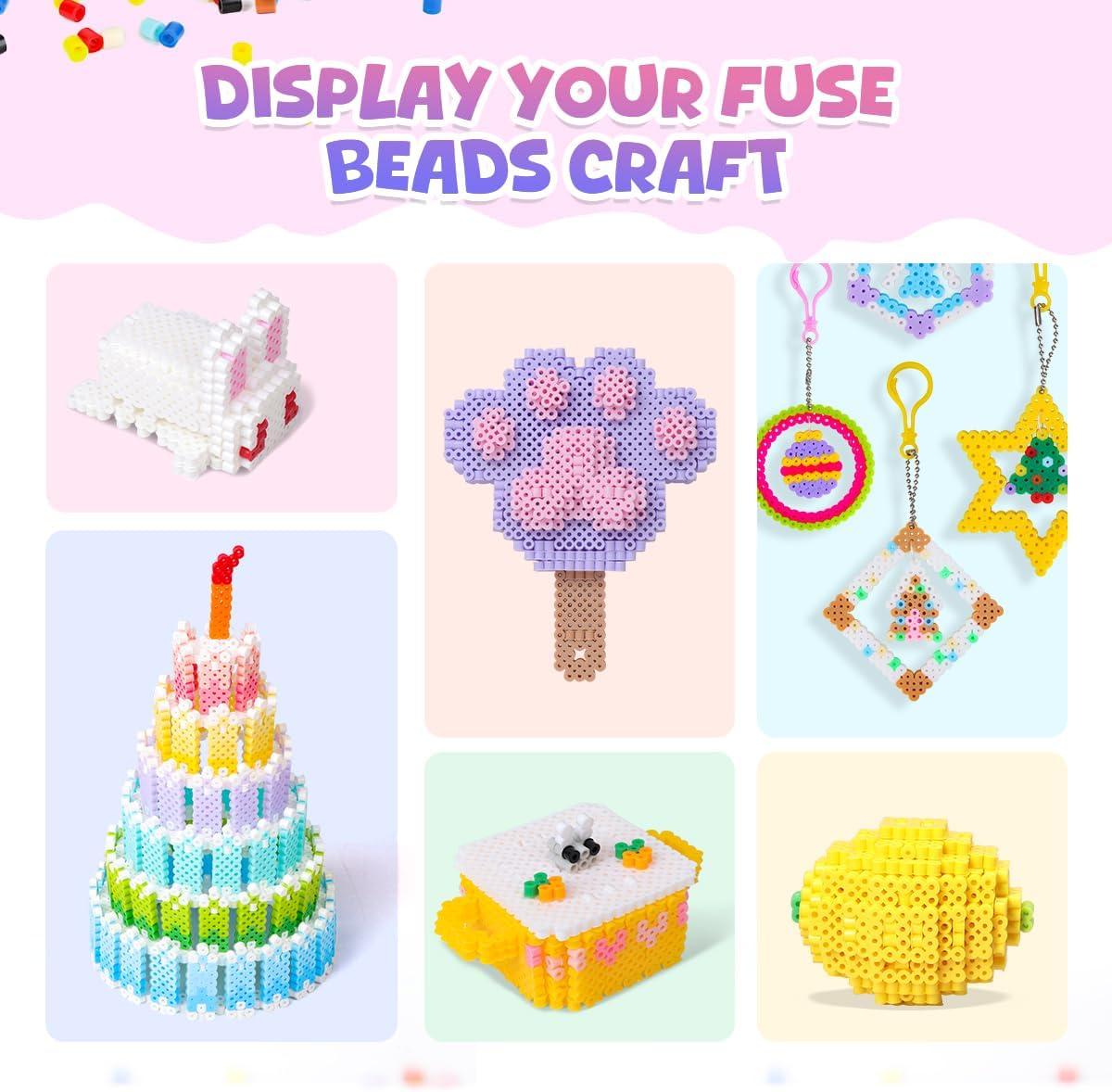 imageMeland Fuse Beads  24000pcs Fuse Beads Kit for Kids 24 Color 5MM Iron Beads Set with 4 Fluorescence Color 6 Pegboards  Craft Kits Gifts for Birthday Christmas11000PCS