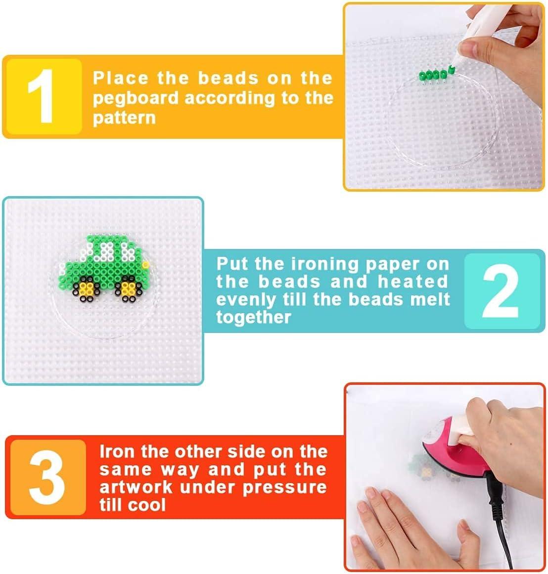 imageMeland Fuse Beads  24000pcs Fuse Beads Kit for Kids 24 Color 5MM Iron Beads Set with 4 Fluorescence Color 6 Pegboards  Craft Kits Gifts for Birthday Christmas24000PCS