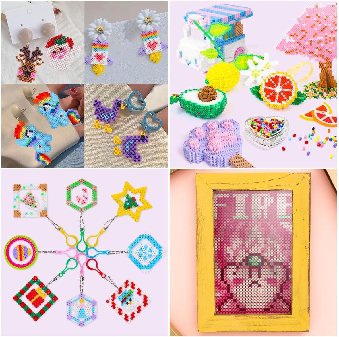 imageMeland Fuse Beads  24000pcs Fuse Beads Kit for Kids 24 Color 5MM Iron Beads Set with 4 Fluorescence Color 6 Pegboards  Craft Kits Gifts for Birthday Christmas24000PCS with Iron