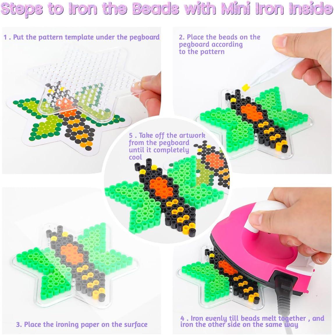 imageMeland Fuse Beads  24000pcs Fuse Beads Kit for Kids 24 Color 5MM Iron Beads Set with 4 Fluorescence Color 6 Pegboards  Craft Kits Gifts for Birthday Christmas24000PCS with Iron