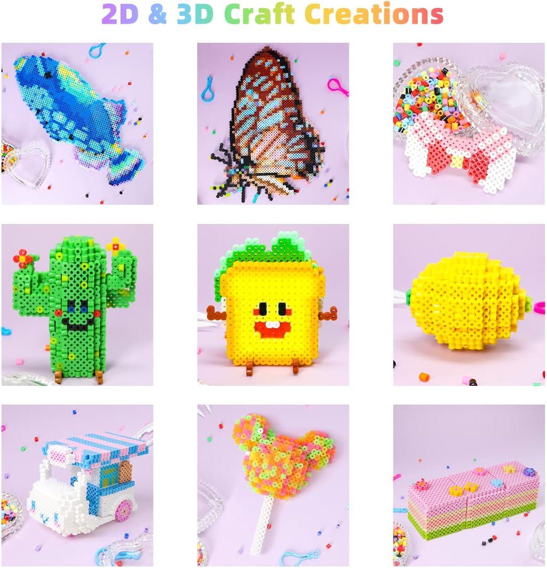imageMeland Fuse Beads  24000pcs Fuse Beads Kit for Kids 24 Color 5MM Iron Beads Set with 4 Fluorescence Color 6 Pegboards  Craft Kits Gifts for Birthday Christmas11000PCS
