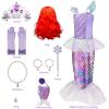 imageMeland Mermaid Dress  Little Mermaid Costume with Bag for Girls 38 Birthday GiftMermaid Dress With Wig