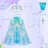 imageMeland Princess Dress Up for Girls 38 11Pcs Mermaid Cape with Crown Dress Up Clothes Birthday Gift Toys for Girls ToddlersBlue