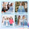 imageMeland Princess Dress Up for Girls 38 11Pcs Mermaid Cape with Crown Dress Up Clothes Birthday Gift Toys for Girls ToddlersIce Blue