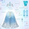 imageMeland Princess Dress Up for Girls 38 11Pcs Mermaid Cape with Crown Dress Up Clothes Birthday Gift Toys for Girls ToddlersIce Blue