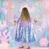 imageMeland Princess Dress Up for Girls 38 11Pcs Mermaid Cape with Crown Dress Up Clothes Birthday Gift Toys for Girls ToddlersPurple