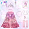 imageMeland Princess Dress Up for Girls 38 11Pcs Mermaid Cape with Crown Dress Up Clothes Birthday Gift Toys for Girls ToddlersRed
