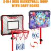 imageMeland Toddler Basketball Hoop Pink 4in1 Kids Basketball Hoop for Indoor Outdoor Play Tball Set with Baseball Pop Up Machine Girls Toys Birthday GiftAn Updated Sturdy Basketball Hoop