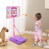 imageMeland Toddler Basketball Hoop Pink 4in1 Kids Basketball Hoop for Indoor Outdoor Play Tball Set with Baseball Pop Up Machine Girls Toys Birthday GiftPink Basketball Hoop with Unicorn Dartboard