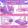 imageMeland Toddler Basketball Hoop Pink 4in1 Kids Basketball Hoop for Indoor Outdoor Play Tball Set with Baseball Pop Up Machine Girls Toys Birthday GiftPink Basketball Hoop with Unicorn Dartboard