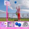 imageMeland Toddler Basketball Hoop Pink 4in1 Kids Basketball Hoop for Indoor Outdoor Play Tball Set with Baseball Pop Up Machine Girls Toys Birthday GiftToddler Pink Basketball Hoop with Tball Set