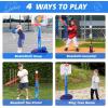 imageMeland Toddler Basketball Hoop Pink 4in1 Kids Basketball Hoop for Indoor Outdoor Play Tball Set with Baseball Pop Up Machine Girls Toys Birthday GiftToddler Basketball Hoop with Tball Set