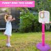 imageMeland Toddler Basketball Hoop Pink 4in1 Kids Basketball Hoop for Indoor Outdoor Play Tball Set with Baseball Pop Up Machine Girls Toys Birthday GiftToddler Pink Basketball Hoop with Tball Set