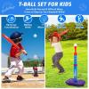 imageMeland Toddler Basketball Hoop Pink 4in1 Kids Basketball Hoop for Indoor Outdoor Play Tball Set with Baseball Pop Up Machine Girls Toys Birthday GiftToddler Basketball Hoop with Tball Set