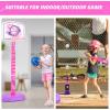 imageMeland Toddler Basketball Hoop Pink 4in1 Kids Basketball Hoop for Indoor Outdoor Play Tball Set with Baseball Pop Up Machine Girls Toys Birthday GiftToddler Pink Basketball Hoop with Tball Set