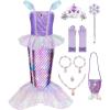 imageMeland Mermaid Dress  Little Mermaid Costume with Bag for Girls 38 Birthday GiftMermaid Dress