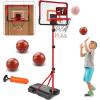 imageMeland Toddler Basketball Hoop Pink 4in1 Kids Basketball Hoop for Indoor Outdoor Play Tball Set with Baseball Pop Up Machine Girls Toys Birthday GiftBasketball Hoop with Electronic Scoreboard
