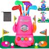 imageMeland Toddler Golf Set  Kids Golf Club Set Toddler Kids Toys for 3 4 5 6 Years Old Boys Girls Birthday GiftPink