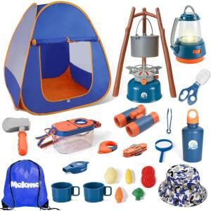 imageMeland Kids Camping Set with Tent  Camping Gear Toy with Pretend Play Outdoor Toy for Toddlers Birthday GiftBlue