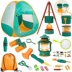 imageMeland Kids Camping Set with Tent  Camping Gear Toy with Pretend Play Outdoor Toy for Toddlers Birthday GiftGreen