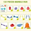 image247Pcs Marble Run with Motorized Elevator Construction Building Blocks Toys with 30 Glass Marbles and 30 Glow in The Dark Marbles STEM Gifts for Boys and Girls132pcs with Glowing Marbles