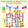 image247Pcs Marble Run with Motorized Elevator Construction Building Blocks Toys with 30 Glass Marbles and 30 Glow in The Dark Marbles STEM Gifts for Boys and Girls132pcs with Glowing Marbles