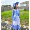imageMeland Pioneer Dress for Girls  Colonial Floral Costume with Bonnet Apron ampamp Purse Pionner Outfit for Girls 310 YearsBlue