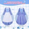 imageMeland Pioneer Dress for Girls  Colonial Floral Costume with Bonnet Apron ampamp Purse Pionner Outfit for Girls 310 YearsBlue