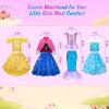 imageMeland Princess Dress Up  Princess Dresses for Girls with Princess Toys Dress Up Clothes for Little Girls Pretend PlayMermaid