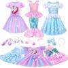 imageMeland Princess Dress Up for Girls 36 Dress Up Clothes for Girls with Princess Shoes Toy Birthday Gift for Toddlers GirlsMermaid