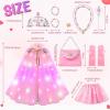 imageMeland Princess Dress up Clothes for Little Girl 11Pcs Princess Cape with Crown Princess Dresses for Girl 38 Birthday GiftRose Pink