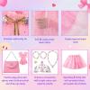 imageMeland Princess Dress up Clothes for Little Girl 11Pcs Princess Cape with Crown Princess Dresses for Girl 38 Birthday GiftRose Pink