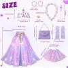 imageMeland Princess Dress up Clothes for Little Girl 11Pcs Princess Cape with Crown Princess Dresses for Girl 38 Birthday GiftRoyal Purple