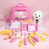 imageMeland Toy Doctor Kit for Girls  Pretend Play Doctor Set with Dog Toy Carrying Bag Stethoscope Toy ampamp Dress Up Costume  Doctor Play Gift for Kids Toddlers Ages 3 4 5 6 Year Old for Role PlayPink case with doll