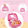 imageMeland Toy Doctor Kit for Girls  Pretend Play Doctor Set with Dog Toy Carrying Bag Stethoscope Toy ampamp Dress Up Costume  Doctor Play Gift for Kids Toddlers Ages 3 4 5 6 Year Old for Role PlayPink case with doll