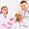 imageMeland Toy Doctor Kit for Girls  Pretend Play Doctor Set with Dog Toy Carrying Bag Stethoscope Toy ampamp Dress Up Costume  Doctor Play Gift for Kids Toddlers Ages 3 4 5 6 Year Old for Role PlayPink with Doll